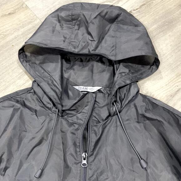Team 365 Gray Hooded Rain Jacket Full Zip Windbreaker - Picture 4 of 10